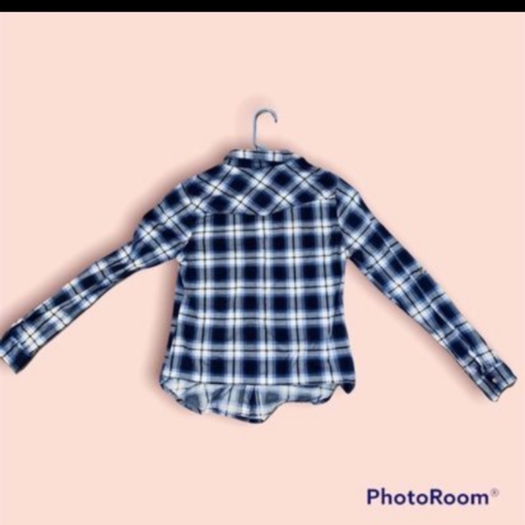 Passport Women's Flannel Light Blue polyester Small Snap Buttons - Picture 5 of 5